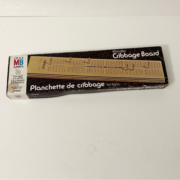 Vntg 1975 Wooden Cribbage Board E.S. Lowe Milton Bradley Manual Read - Picture 1 of 15